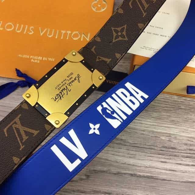 l0*is V*t0n x nba 3 steps 40mm reversible monogram canvas belt - b101