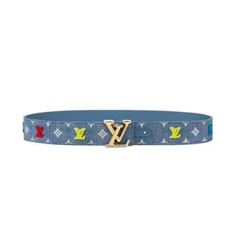 l0*is V*t0n blue denim 'new wave' belt - b105