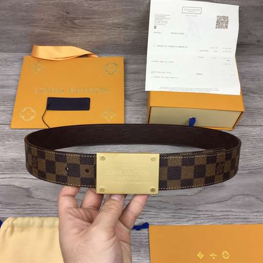 L0UIS VUITT0N NEO INVENTEUR REVERSIBLE 40MM DAMIER EBENE CANVAS BELT - B133