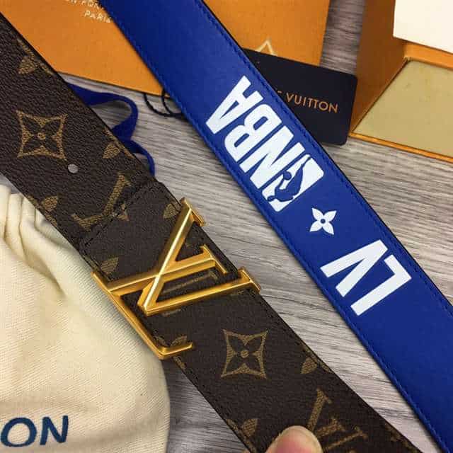 l0*is V*t0n x nba 3 steps 40mm reversible monogram canvas belt - b99