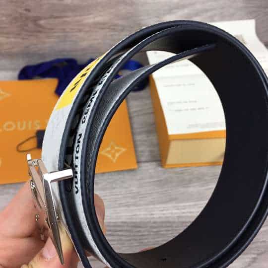 l0*is V*t0n belt initiales reversible monogram logo story white - b130