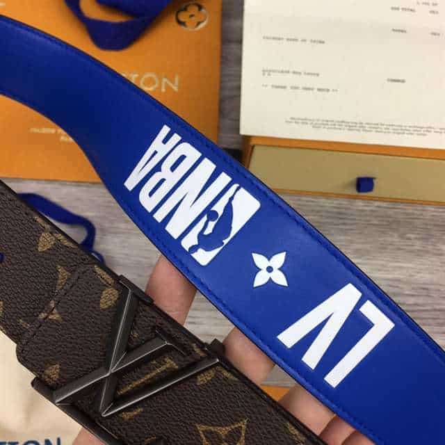l0*is V*t0n x nba 3 steps 40mm reversible monogram canvas belt - b98
