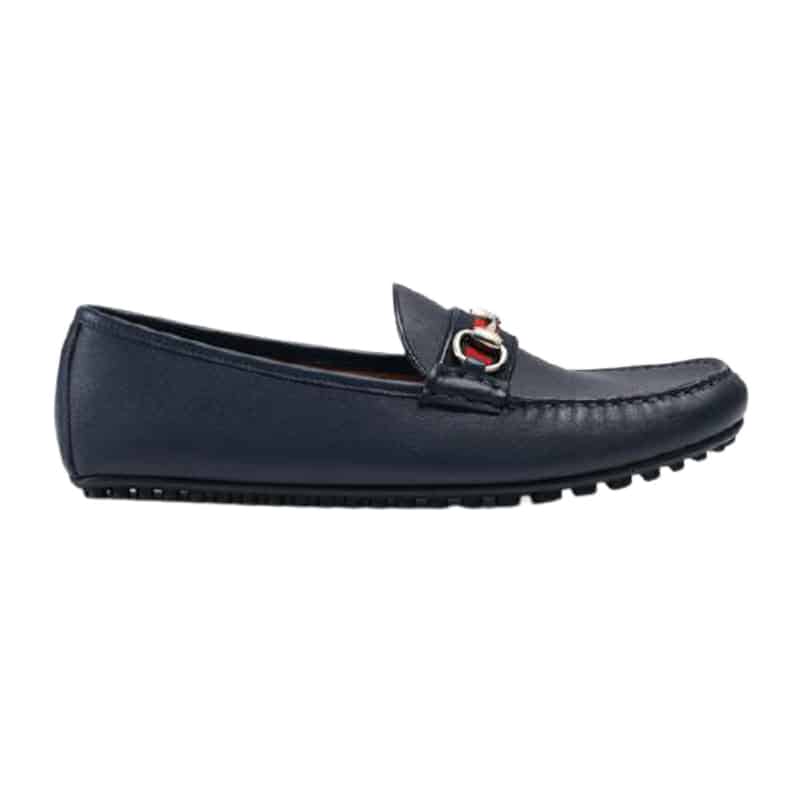 G*u*i leather driver with web navy - ldg006