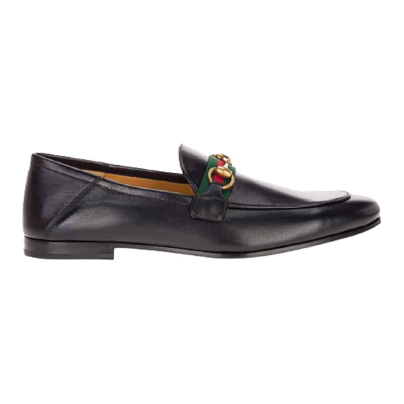 G*u*i 10mm leather foldabled loafers w/ web - ldg017