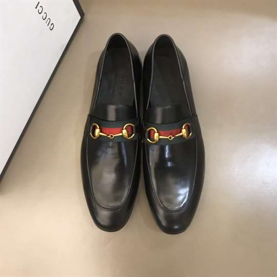 G*u*i 10mm leather foldabled loafers w/ web - ldg017