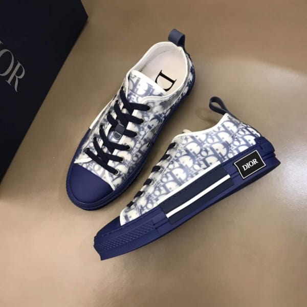 D*or b23 low-top sneaker in blue D*or oblique – cd84