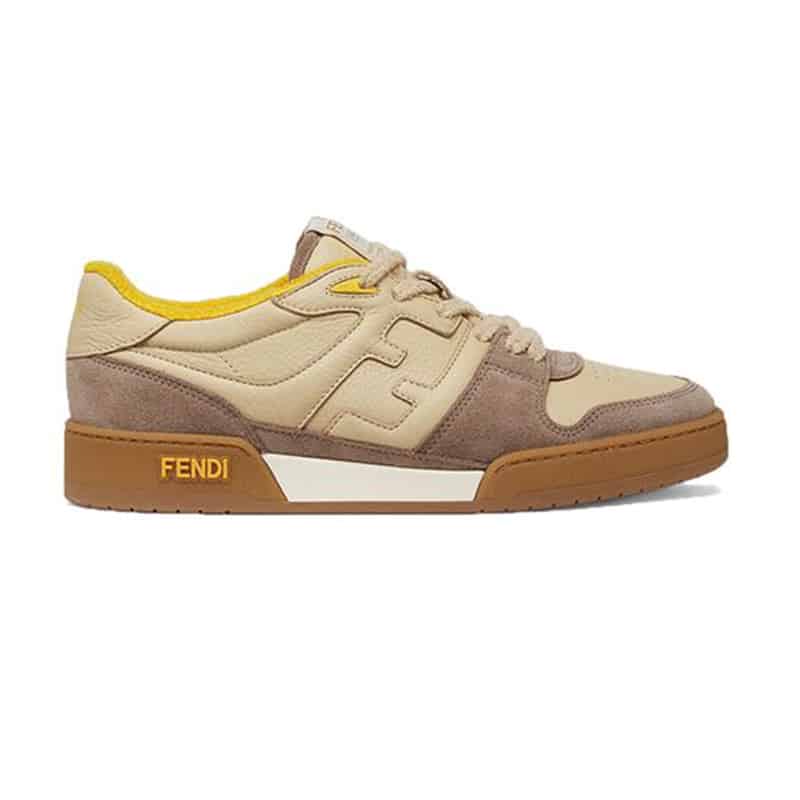 F**di match beige suede low-top sneakers - fd32