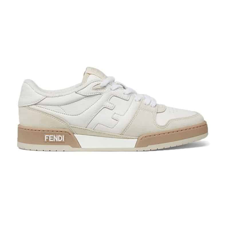 F**di match low-top sneakers in white suede - fd31