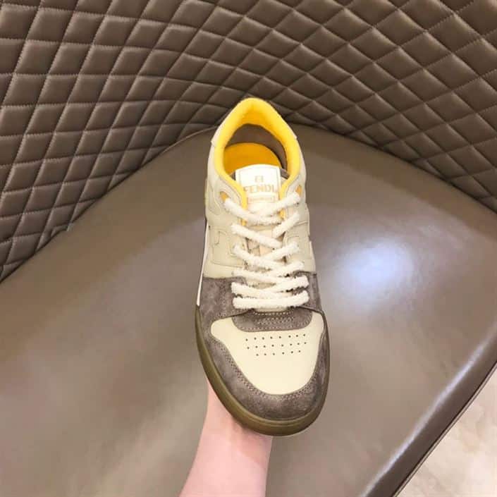 F**di match beige suede low-top sneakers - fd32