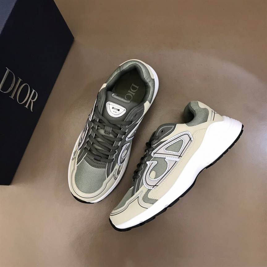 D*or b30 sneakers olive mesh and cream technical fabric - cd86