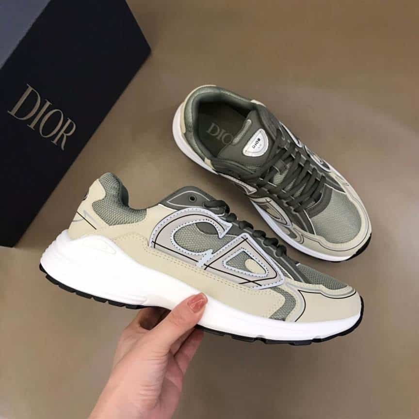 D*or b30 sneakers olive mesh and cream technical fabric - cd86