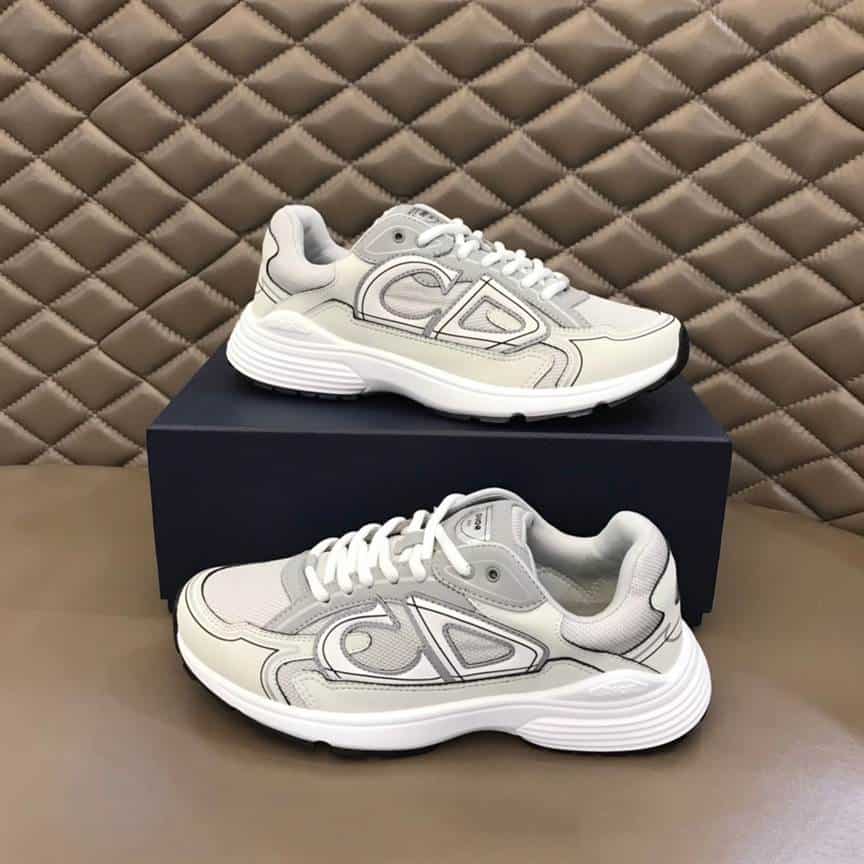 D*or b30 sneakers gray mesh and white technical fabric - cd85
