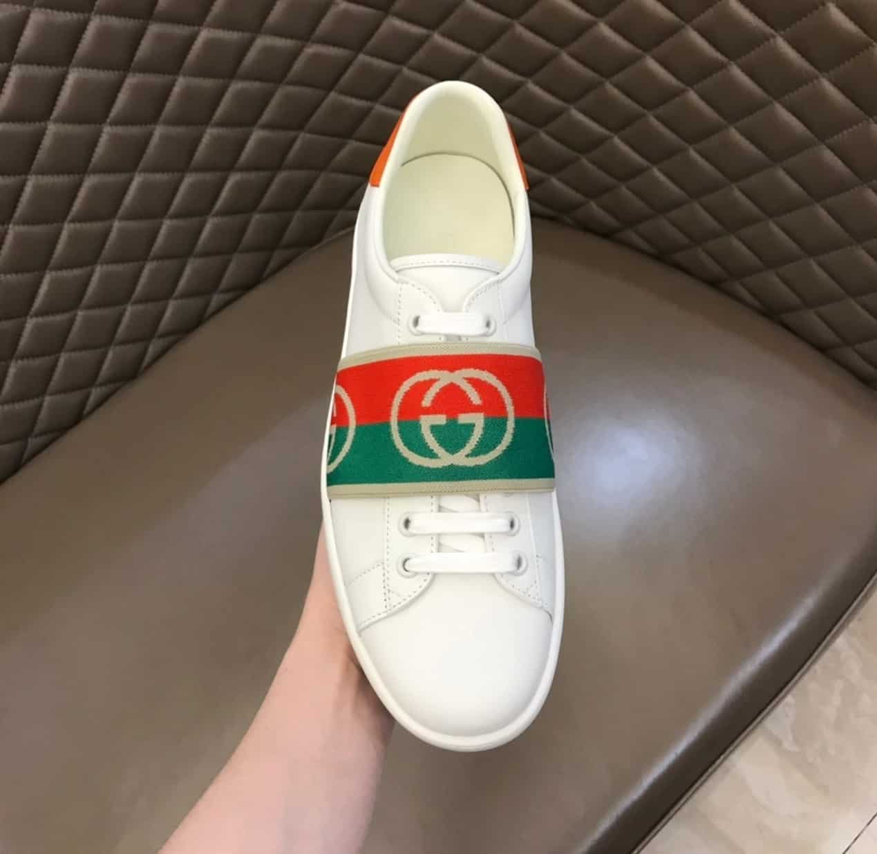 G*u*i men's ace sneakers with elastic web - gc213