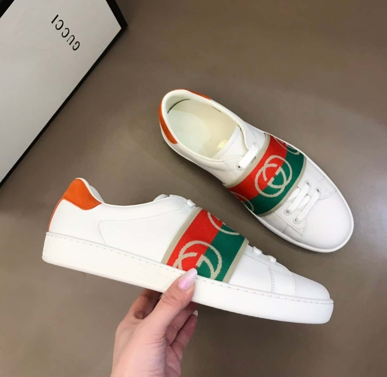 G*u*i men's ace sneakers with elastic web - gc213