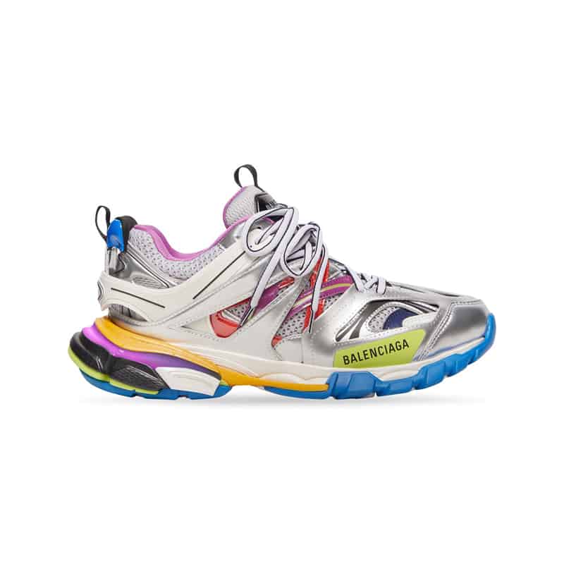 Ba*len*cia*ga men's track trainers in silver - bb208