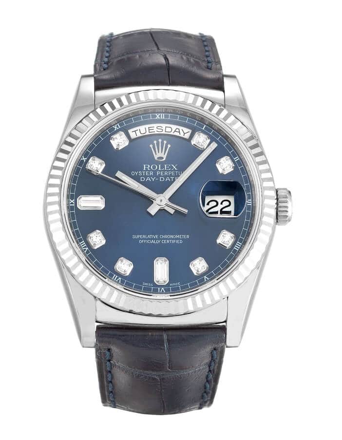 R*l*x day-date 118139 36mm blue dial