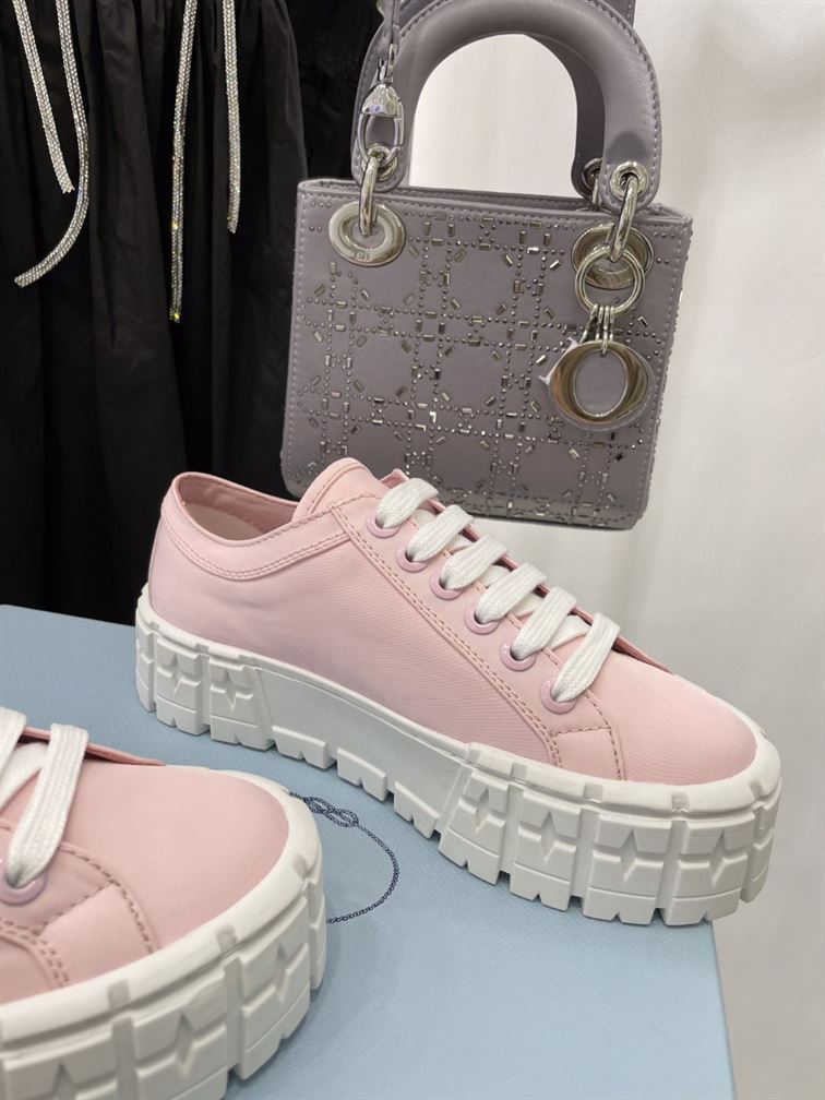 Pra*a double wheel re-nylon gabardine sneakers pink - prd084