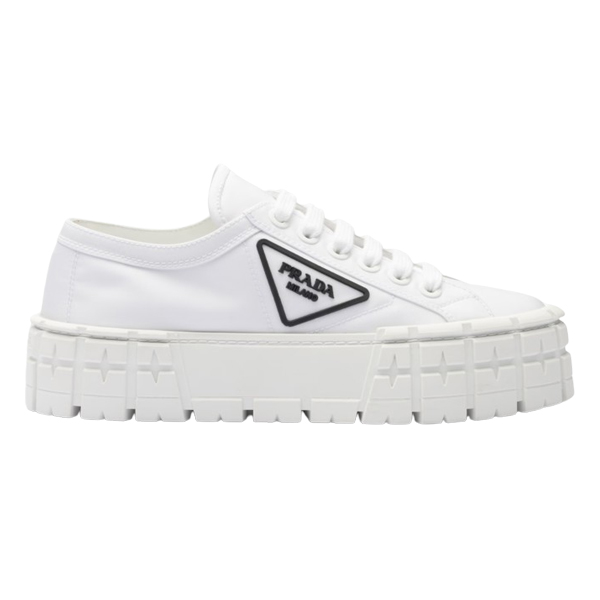 Pra*a double wheel re-nylon gabardine sneakers white - prd083
