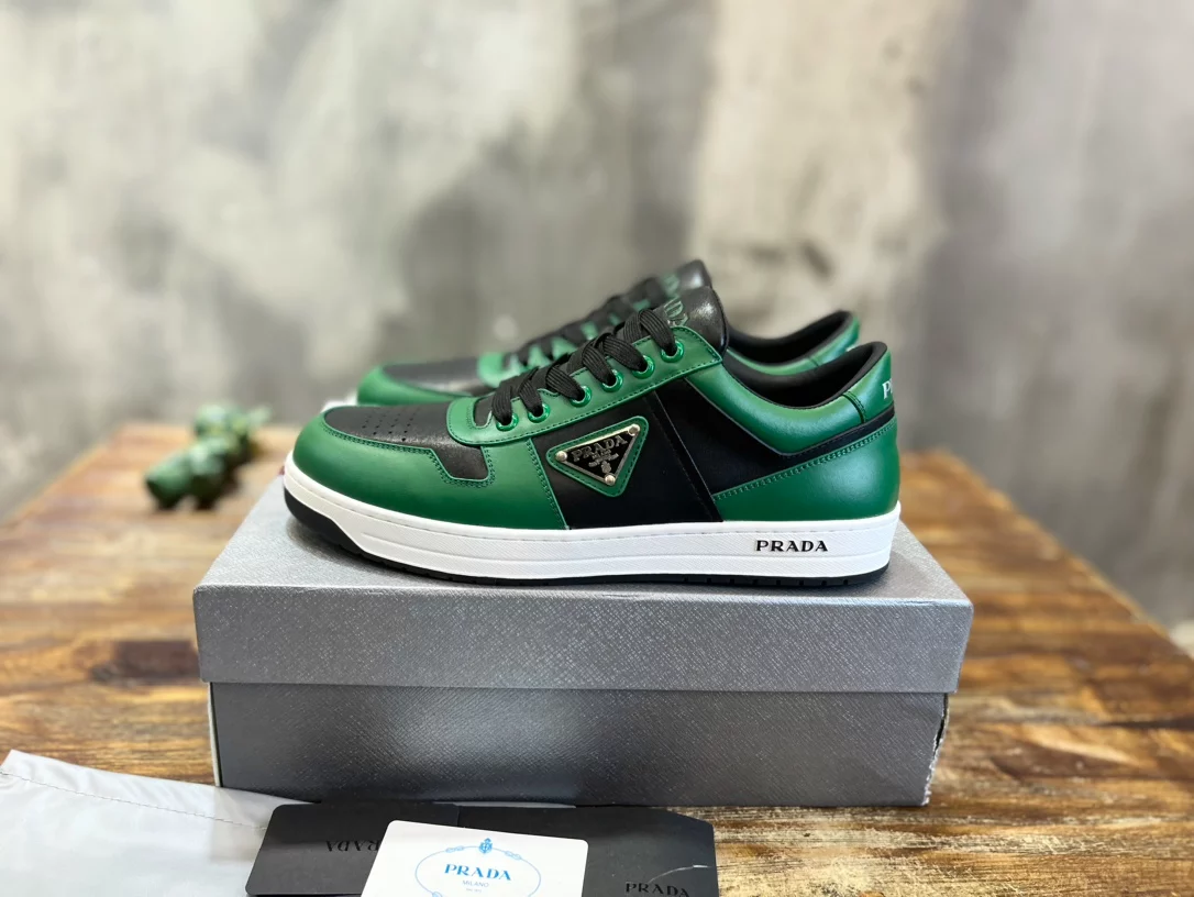 Pra*a downtown leather sneakers green - prd092