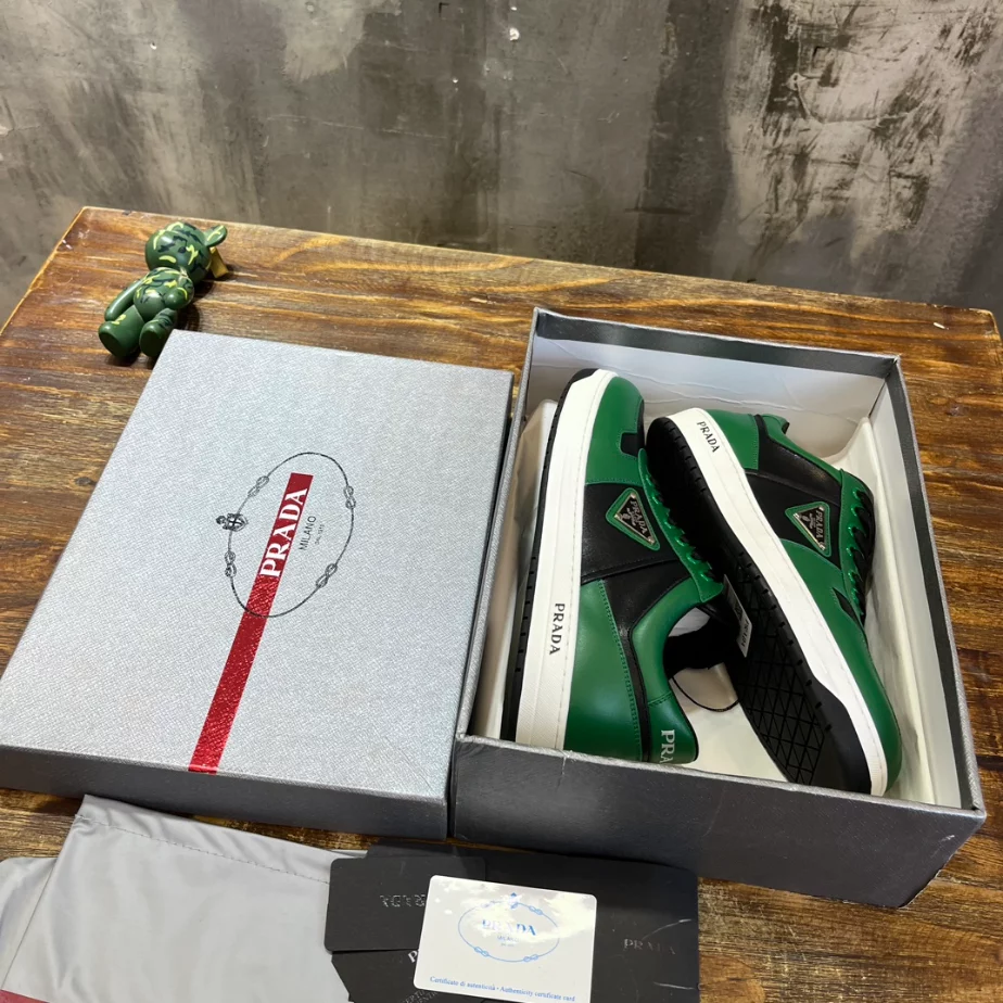 Pra*a downtown leather sneakers green - prd092