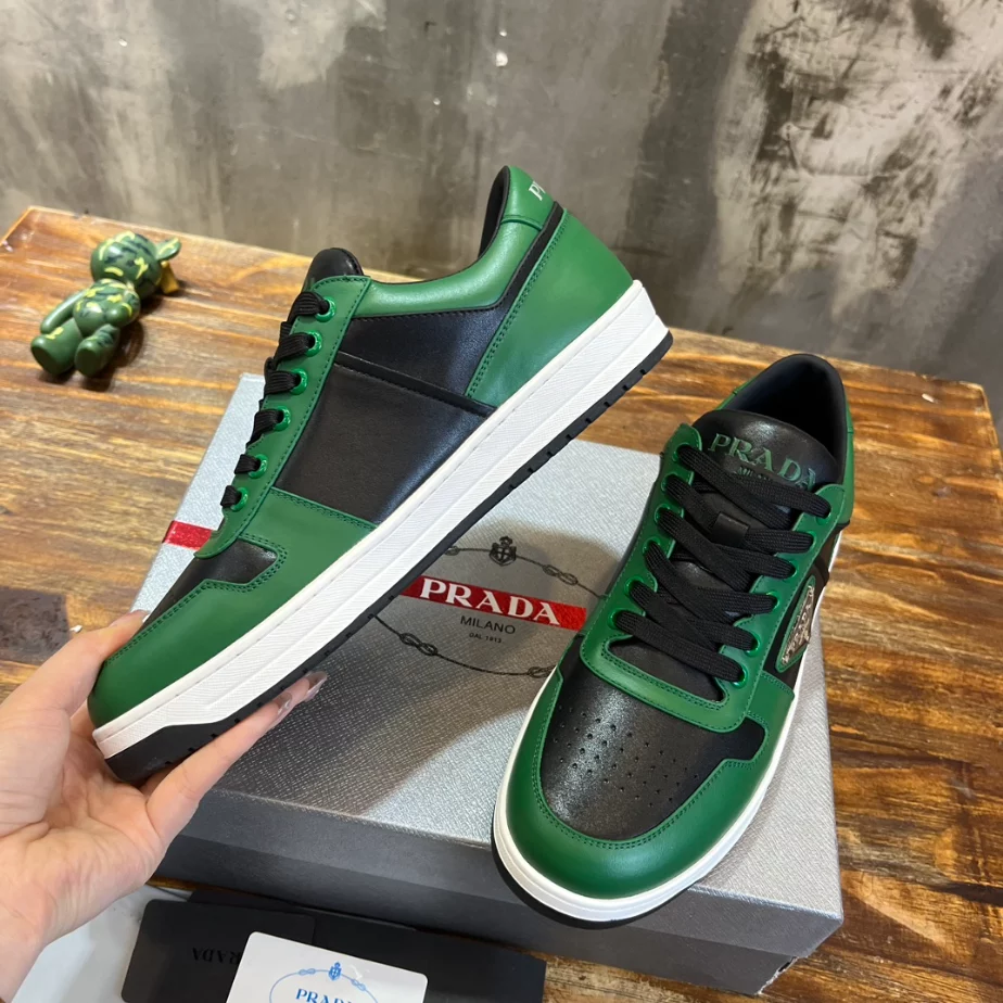 Pra*a downtown leather sneakers green - prd092
