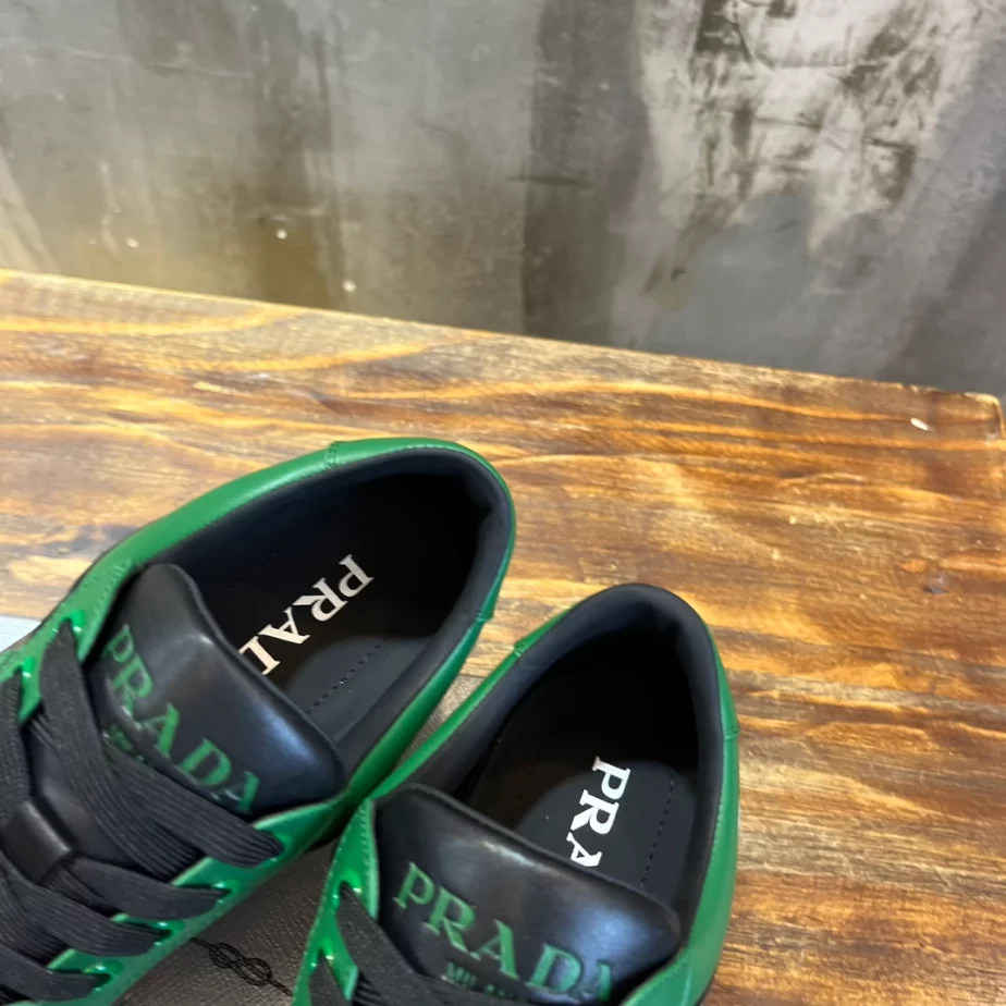 Pra*a downtown leather sneakers green - prd092
