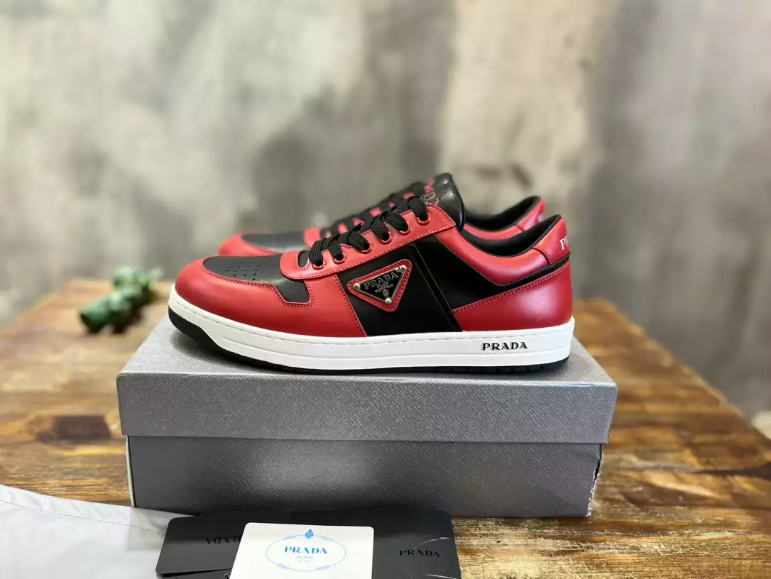 Pra*a downtown leather sneakers red - prd093