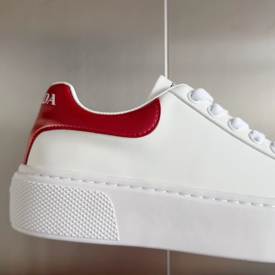 Pra*a macro re-nylon and brushed leather sneakers - prd063