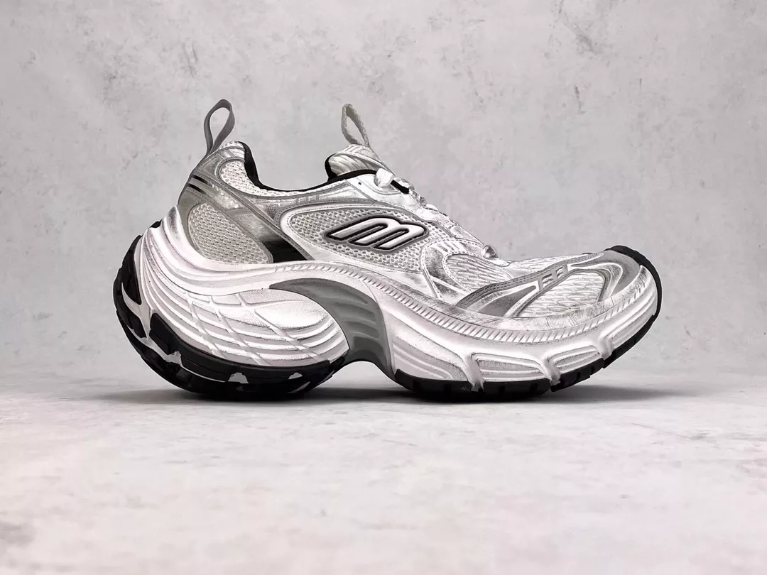 Ba*len*cia*ga men's 10xl sneaker in white/black/gris - bb273