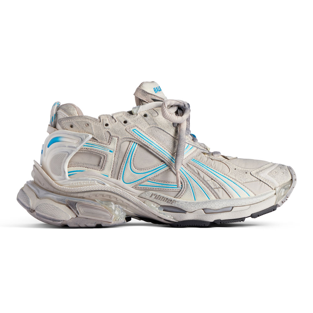 Ba*len*cia*ga runner sneaker in taupe/blue - bb264