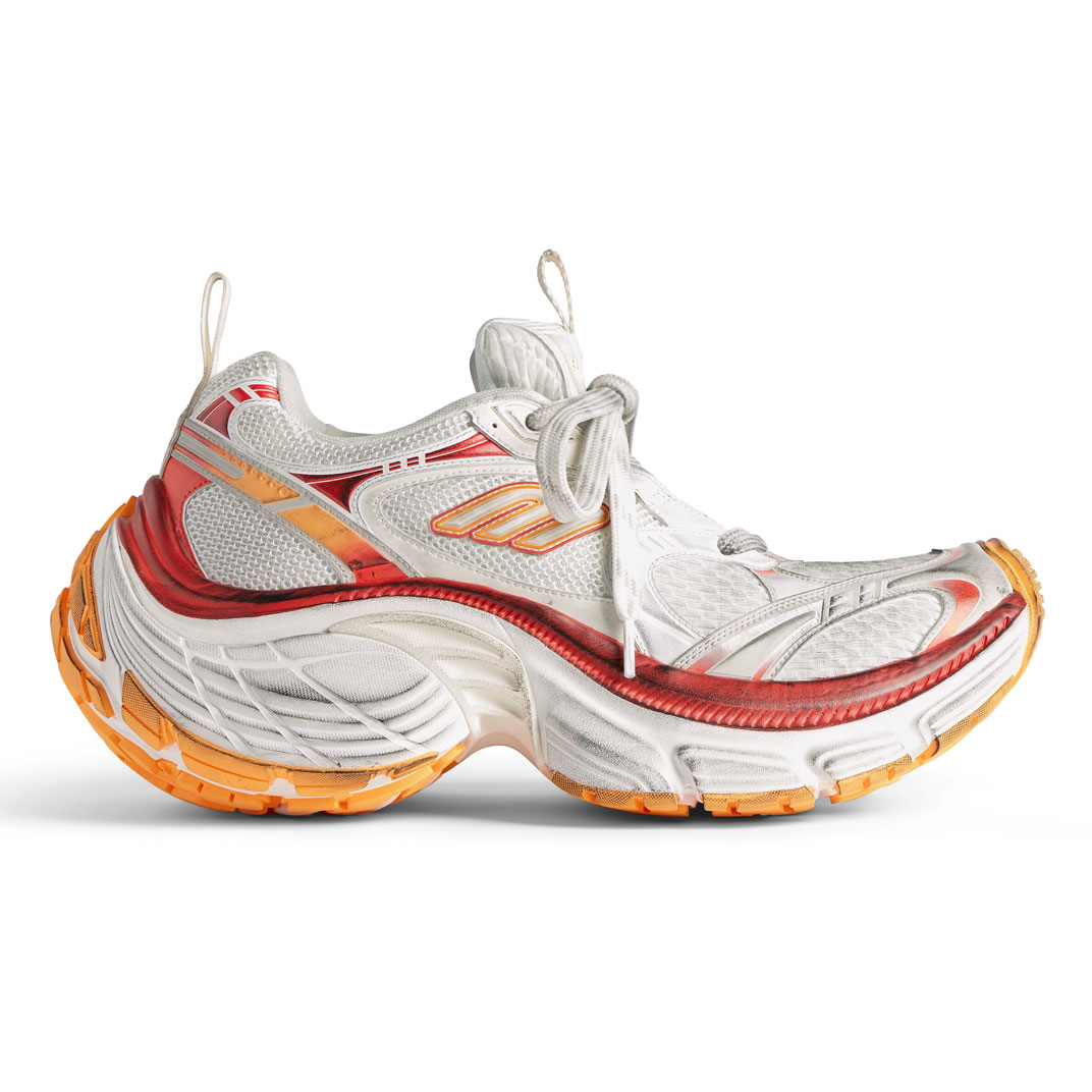 Ba*len*cia*ga women's 10xl sneaker in white/red/orange - bb276