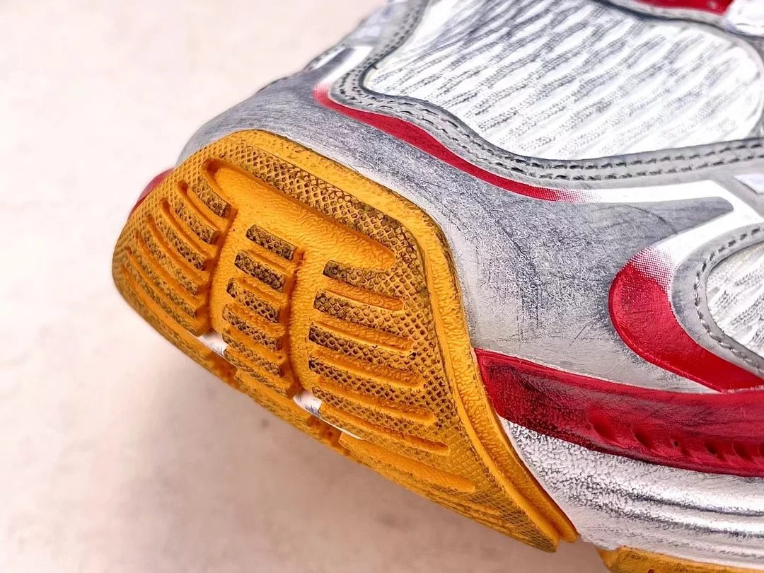 Ba*len*cia*ga women's 10xl sneaker in white/red/orange - bb276