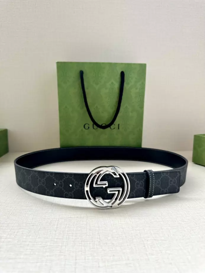 G*u*i belt with interlocking g buckle 3.8cm - b106