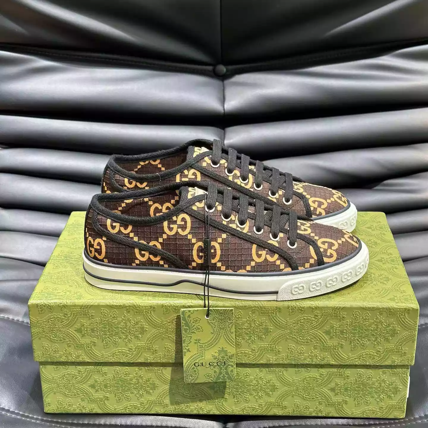 G*u*i tennis 1977 shoes sneakers in ebony/beige - gc279